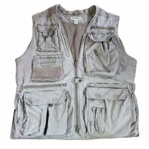Vintage Banana Republic Safari & Travel Co. Hunting Fishing Khaki Vest Size XL